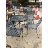 WROUGHT IRON TABLE AND FOUR CHAIRS 920mm