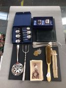 A SELECTION OF VICTORIAN PHOTOGRAPHIC PORTRAIT AND OTHER CARDS,A BONE FAN, A HALLMARKED SILVER