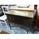 A 19th C. AND LATER MAHOGANY WASH STAND, AN OVAL OF A CLASSICAL LADY PAINTED TO THE FRONT TO ONE