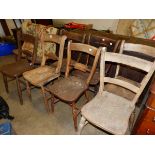 NINE VARIOUS VICTORIAN OXFORD CHAIRS.