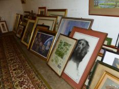 AN EXTENSIVE COLLECTION OF ANTIQUE AND LATER PRINTS AND PICTURES.