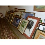 AN EXTENSIVE COLLECTION OF ANTIQUE AND LATER PRINTS AND PICTURES.