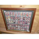 A FRAMED COLLECTION OF KINGS AND QUEENS OF ENGLAND CIGARETTE CARDS TOGETHER WITH TWO LANDSCAPE