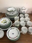 A ROYAL WORCESTER BOTANICAL PATTERN DINNER AND TEA SET.