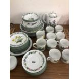 A ROYAL WORCESTER BOTANICAL PATTERN DINNER AND TEA SET.