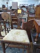 A HUSK MARQUETRIED MAHOGANY CHIPPENDALE TASTE DINING CHAIR