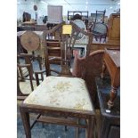 A HUSK MARQUETRIED MAHOGANY CHIPPENDALE TASTE DINING CHAIR