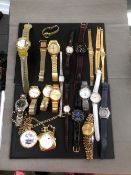 A COLLECTION OF WATCHES AND POCKET WATCHES TO INCLUDE ROTARY, SEIKO, CASIO G-SHOCK, GUESS, CITIZEN