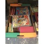 TWO BOXES OF VINTAGE CHILDREN'S BOOKS AND ANNUALS.