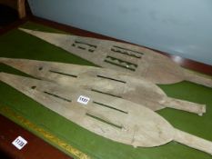 THREE AFRICAN PADDLE SPEARS.