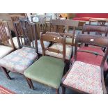 TEN REGENCY AND LATER CHAIRS, MAINLY MAHOGANY.