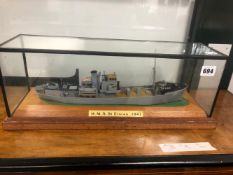 A SCALE WATER LINE MODEL OF HMS ST ELSTAN.