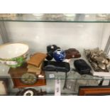 A PENTAX CAMERA, AN AGFA CAMERA, VARIOUS SILVER PLATED CUTLERY, A GINGER JAR, AND A LARGE