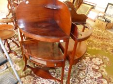 TWO REGENCY MAHOGANY CORNER WASH STANDS.