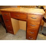 A RETRO SMALL KNEE HOLE DESK.