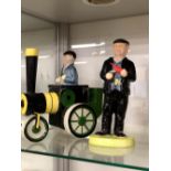 TWO LORNA BAILEY FRED DIBNAH FIGURES EACH SIGNED BY SHEILA DIBNAH.