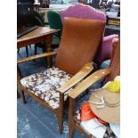 A PAIR OF PARKER KNOLL ARM CHAIRS WITH SPRUNG SEATS
