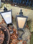 A PAIR OF STREET LANTERNS. OVER ALL HEIGHT 120cm