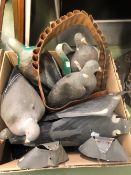 A QUANTITY OF PIGEON DECOYS ETC.