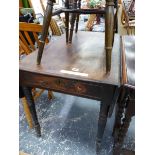 A 20th C. OAK OVAL FLAP TOP TABLE TOGETHER WITH A 19th C. MAHOGANY PEMBROKE TABLE WITH SINGLE