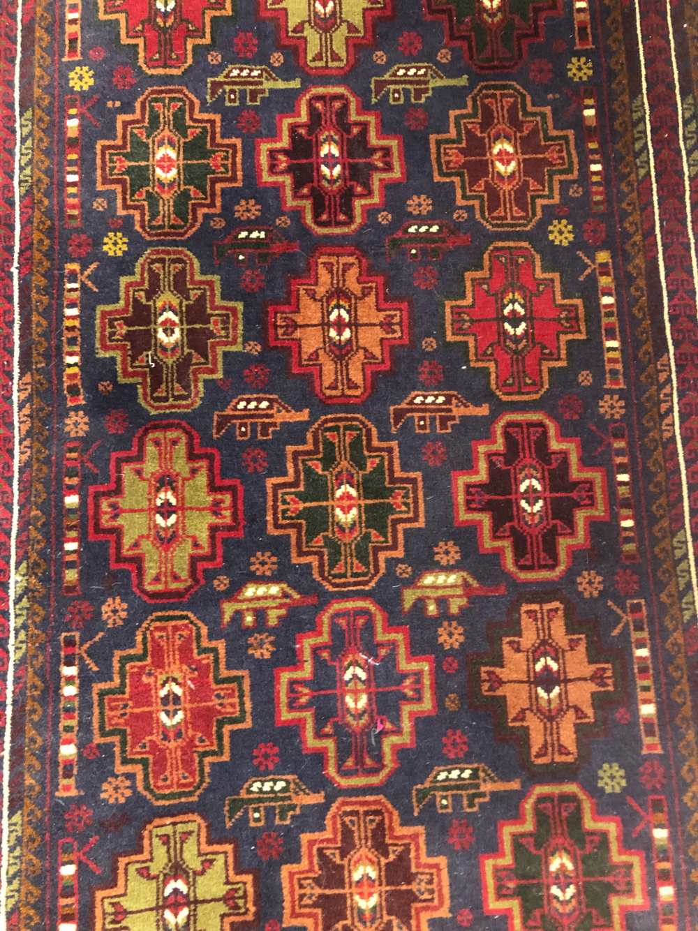 A BELOUCH TRIBAL RUNNER. 282 x 81cms. TOGETHER WITH A MACHINE MADE RUG (2) - Image 2 of 3