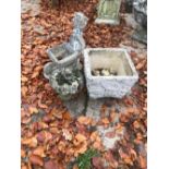 CONCRETE GARDEN FIGURE, PLANTER ETC