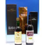 SHERRIES, SPIRITS AND CHAMPAGNE, FOUR BOTTLES OF CREAM SHERRY, CROFT PORT, HAIG WHISKY, BOOTHS GIN