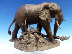 RICHARD SEFTON AFTER DAVID SHEPHERD, A 2005 BRONZE FIGURE OF AN ELEPHANT, THE GENTLE GIANT, ONE OF