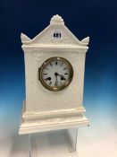 A BROCOT & DELETTREZ CLOCK COUNTWHEEL STRIKING ON A COILED ROD, THE CIRCULAR ENAMEL DIAL BELOW A