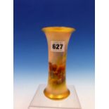 A ROYAL WORCESTER VASE, DATE CODE CIRCA 1920, THE WAISTED CYLINDRICAL SIDES PAINTED WITH HIGHLAND
