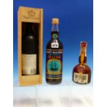 PORT, RUM AND GRAND MARNIER, THE WOODEN BOXED 2015 BOTTLE OF TAYLORS PORT AGED FOR 10 YEARS IN WOOD,