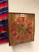 AN ARTS AND CRAFTS SHELF CLOCK, THE COPPER FRAMED BRASS FACE WITH COPPER CHAPTER RING AND SUBSIDIARY