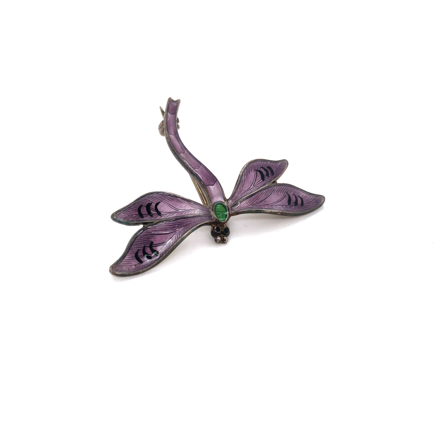 AN ENAMELLED DRAGONFLY BROOCH AND A SMALL ENAMELLED PRIMROSE BROOCH BOTH STAMPED STERLING AND - Image 3 of 10