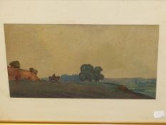 19th/20th.C. CONTINENTAL SCHOOL. RIVER LANDSCAPE, TOGETHER WITH A RURAL SCENE. ONE INDISTINCTLY