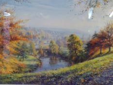 AFTER REX PRESTON (1948- ) ARR. CHATSWORTH PARK, PENCIL SIGNED LIMITED EDITION COLOUR PRINT.