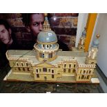 AN INTERESTING HAND BUILT ARCHITECTURAL MODEL OF ST PAULS CATHEDRAL. H.74cms. W. 107cms D. 50cms