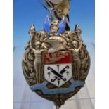 A RARE LONDON LIVERY GUILD -WORSHIPFUL COMPANY OF GLAZIERS- PAST MASTERS ENAMELLED SILVER NECK PEND