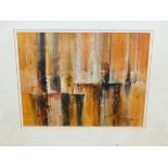 ROLAND BYRNE (CONTEMPORARY) ARR. AN ABSTRACT COMPOSITION, SIGNED. GOUACHE. 22 x 28cms