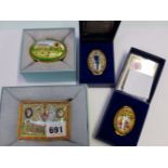 FOUR BOXED HALCYON DAYS ENAMEL BOXES, THREE CELEBRATING OCCASIONS FOR THE PRINCE OF WALES AND ONE