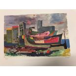 WILLIAM GEAR (1915 - 1997) ARR. FOUR PENCIL SIGNED AND NUMBERED COLOUR PRINTS. SHEET SIZE 51 x 72c