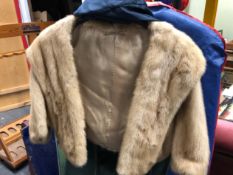 A BLOND MINK JACKET, THE POCKET INITIALLED C M S