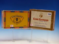 CIGARS, A BOX OF 50 KING EDWARD IMPERIAL CIGARS TOGETHER WITH A BOX OF 25 KING EDWARD INVINCIBLE