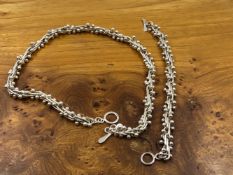 A HIHO EQUESTRIAN SILVER COLLECTION NECKLACE AND BRACELET SET. WEIGHT 127.94grms