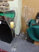 A SET OF FOUR LARGE DESIGNER WINE GLASS FORM VASES. H. 122cms (4)