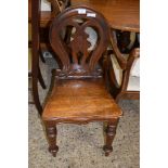 VICTORIAN OAK HALL CHAIR WITH SOLID SEAT