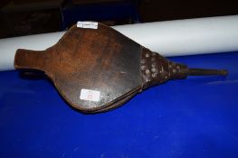 PAIR OF WOODEN AND LEATHER BELLOWS