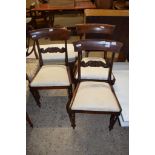 THREE REGENCY BAR BACK DINING CHAIRS