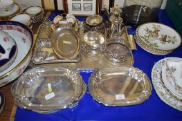 PLATED WARES AND TWO SILVER METAL COFFEE POTS