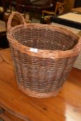 VINTAGE LOG BASKET, 50CM DIAM