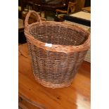 VINTAGE LOG BASKET, 50CM DIAM